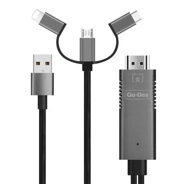 Go Des GD-8272 3 in 1 FHD Kablo Siyah ürün görseli 1