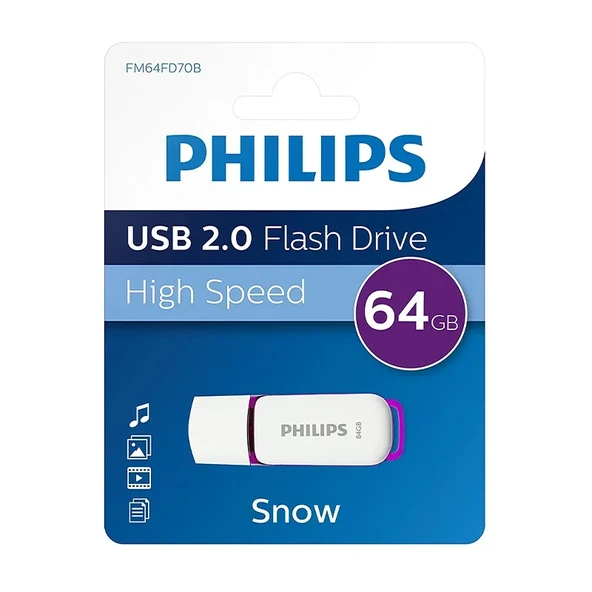 Philips Snow 64 GB Yüksek Hızlı USB 2.0 Flash Bellek ürün görseli 1