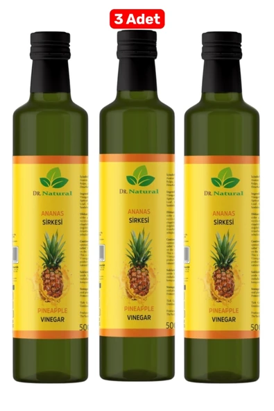3 Adet Ananas Sirkesi Doğal Fermantasyon Detox Sirke 500 Ml ürün görseli 1