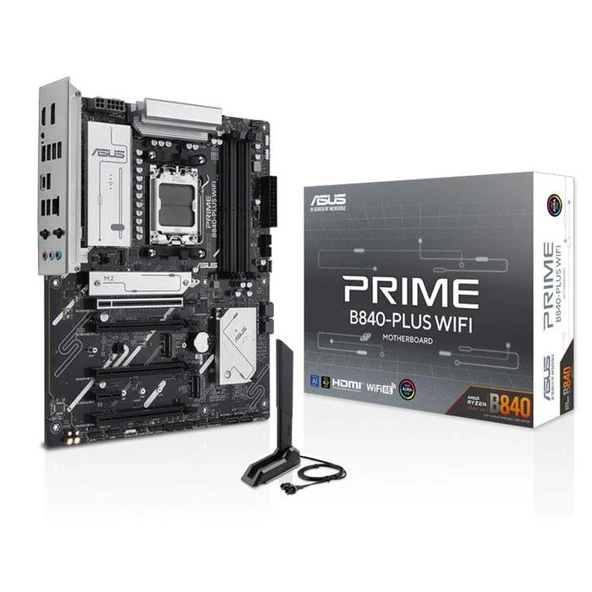 ASUS PRIME B840-PLUS WI-FI 4xDDR5 3x M.2 HDMI DP Type-C WI-FI 6E Bluetooth 5.3 AM5 Soket GAMING Anakart ürün görseli 1