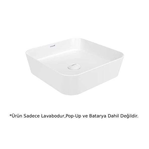 Creavit LP040 LOOP Masa Üstü İnce Lavabo Beyaz 40cm - Resim 2