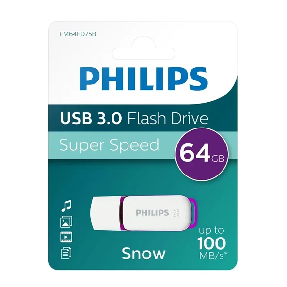 Philips Snow 64 GB LED Göstergeli Super Speed USB 3.0 Flash Bellek ürün görseli 1