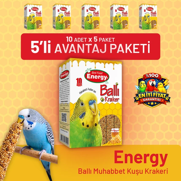 Ballı Muhabbet Kuşu Krakeri 10'lu- 5 Adet ürün görseli 1