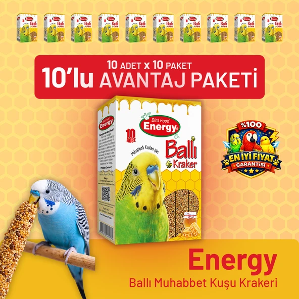 Ballı Muhabbet Kuşu Krakeri 10'lu- 10 Adet ürün görseli 1