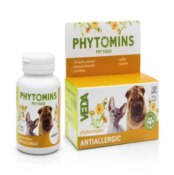 Vedavet Phytomins Antiallergic Kedi ve Köpek Alerji Destek Tableti - 100 Adet ürün görseli 1