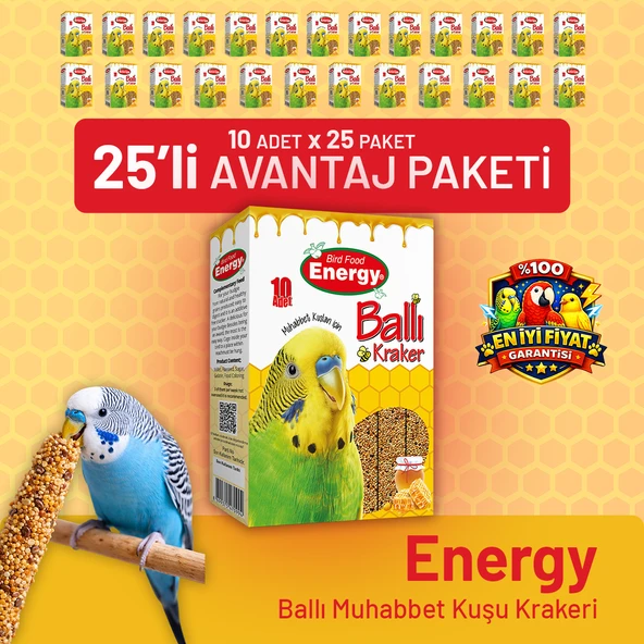 Ballı Muhabbet Kuşu Krakeri 10'lu- 25 Adet ürün görseli 1
