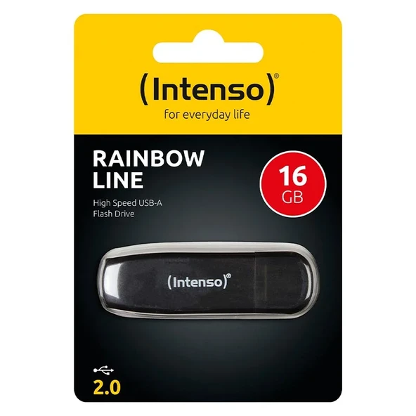 Intenso Rainbow Line USB bellek 16 GB Siyah USB 2.0 ürün görseli 1