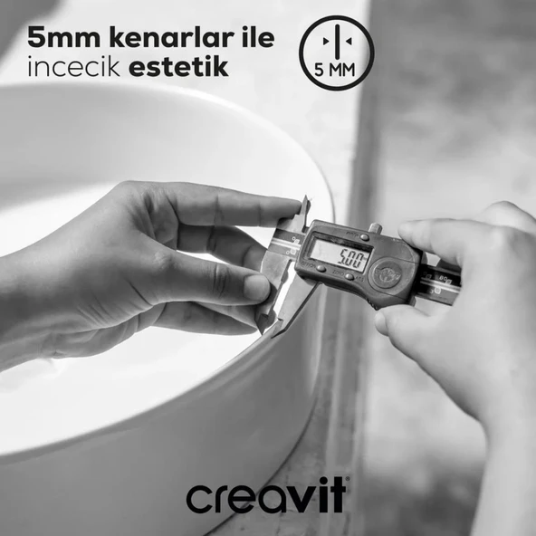 Creavit LP146 LOOP Masa Üstü Çanak Lavabo Beyaz 45cm - Resim 3