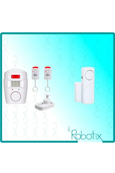 ROBOTİX RB-NG300 Kumandalı Alarm Seti + RB-4444B Beyaz Kapı Pencere Alarmı ürün görseli 1