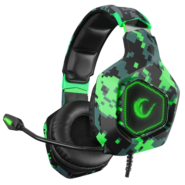 Rampage RM-K8 CRAFTING Kamuflaj Renkli USB 7.1 Version Rainbow Ledli Gaming Oyuncu Mikrofonlu Kulaklık ürün görseli 1