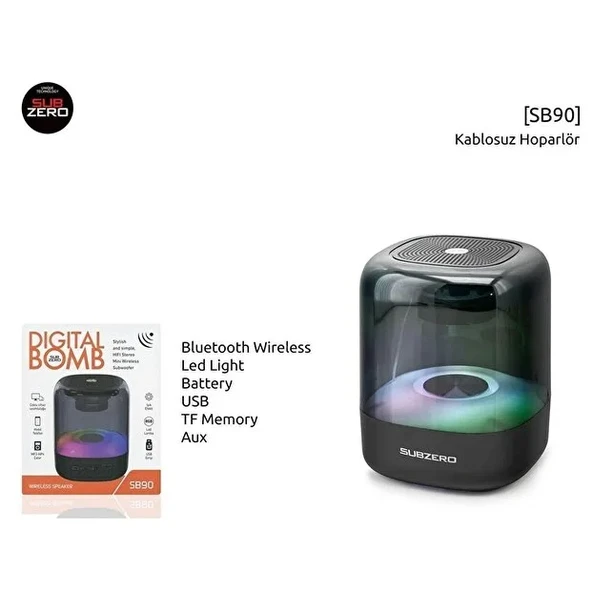 Subzero Sb90 Rgb Işıklı Bluetooth Mp3 Çalar ürün görseli 1