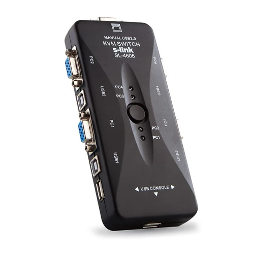 S-Link SL-4605 4 Port Kablolu Usb Manuel KWM Switch