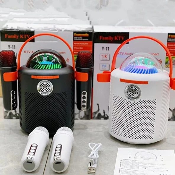 Torima Y-11 Mikrofonlu Kumandalı RGB Ledli Taşınabilir Beyaz Bluetooth Hoparlör ürün görseli 1