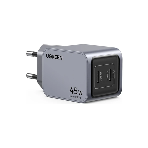 Ugreen Nexode Pro 45W Gan Hızlı Şarj Cihazı Qc Pd 2xusb-C Uzay Grisi ürün görseli 1