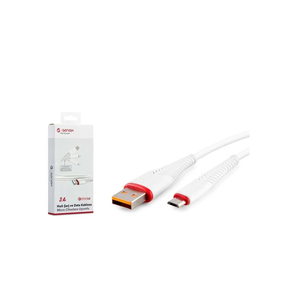 GENAX GNX124 MICRO USB BALIK KABLO 1M 3,4A ürün görseli 1