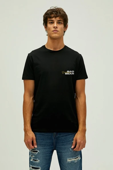 Bad Bear Collectıve T-shirt Night Erkek Bisiklet Yaka Siyah Tişört ürün görseli 1