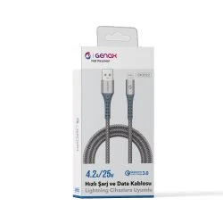 GNX-122 4.2a/25w Lightning Hızlı Usb Şarj Kablosu ürün görseli 1