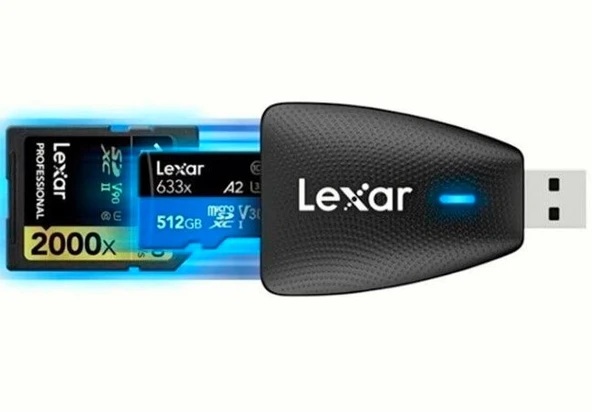 Lexar Multi USB 3.1 Kart Okuyucu LRW450UB (SD - MicroSD) - Resim 2