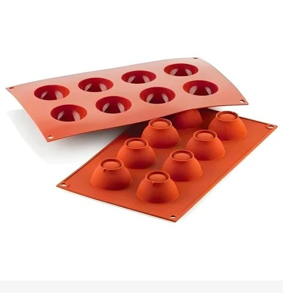 Silikomart Kase Şekilli Silikon Kalıp (8 Gözlü – Bowl Shape) ürün görseli 1