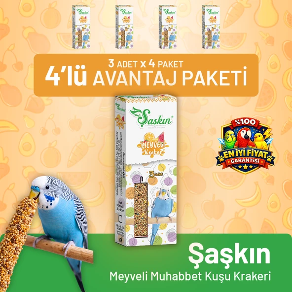 Bird Food Energy Meyveli Muhabbet Kuşu Krakeri 3'lü - 4 Adet ürün görseli 1