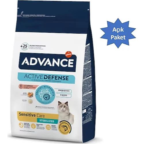 Advance Sensitive Sterilised Somonlu 3 kg Kısırlaştırılmış Yetişkin Kedi Maması- Açık Paket ürün görseli 1