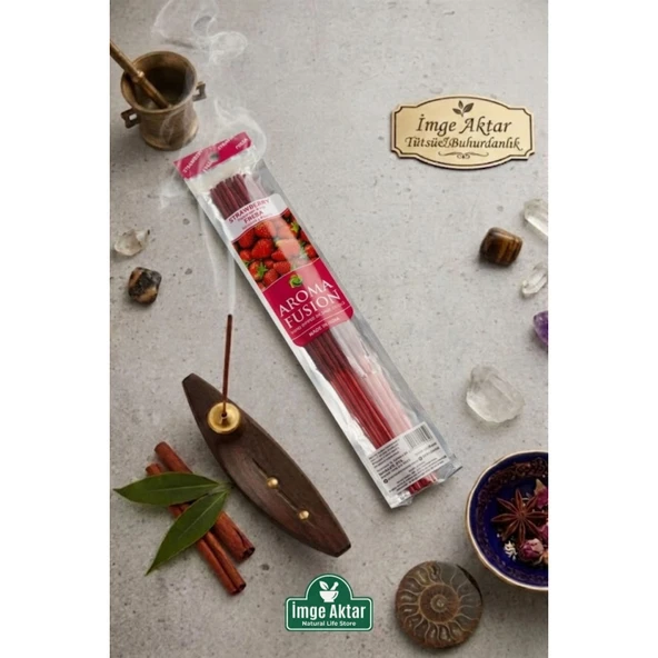 Darshan Aroma Fusion Çilek (Strawberry) El Yapımı 15 Adet Çubuk Tütsü 28 cm ürün görseli 1