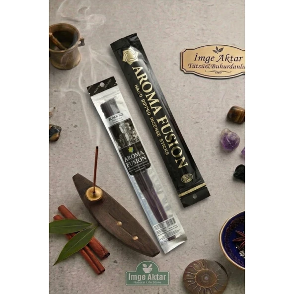 Darshan Aroma Fusion Black Ice (Siyah Buz) El Yapımı 15 Adet Çubuk Tütsü 28 cm ürün görseli 1