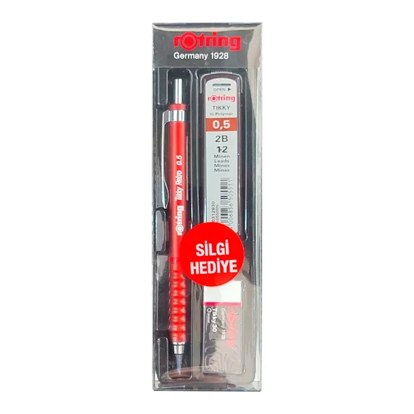 ROTRING VERSATIL TIKKY RETRO OKUL SETI 0.5 KIRMIZI ürün görseli 1