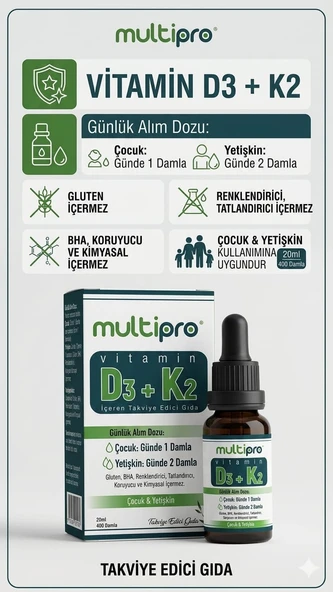 MULTIPRO D3K2 20ML ürün görseli 1