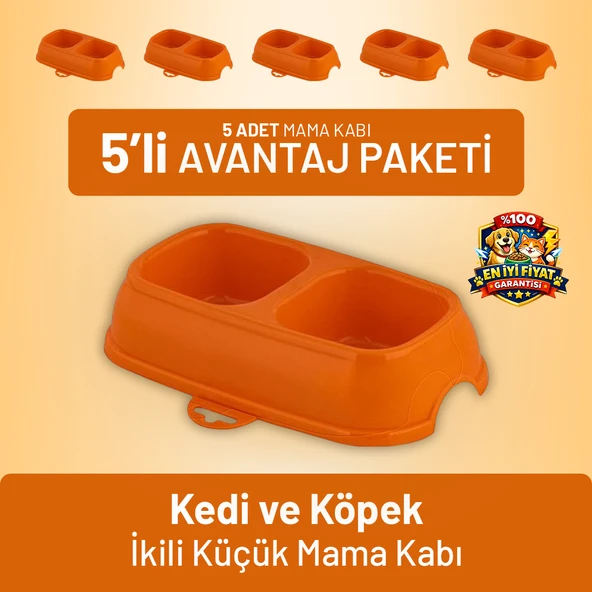 Kedi ve Köpek İkili Küçük Mama Kabı - 5 Adet ürün görseli 1