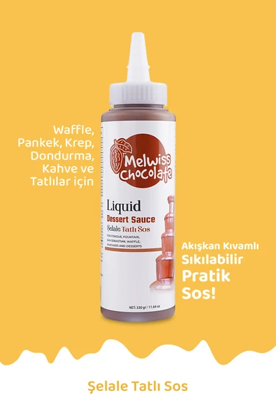 Fondü Şelale Tatlı Sos 330 g - Waffle & Krep & Pankek Sosu ürün görseli 1