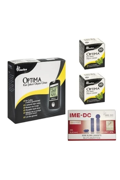 İme-Dc Dextra Lancet + Optima Strip 50'Li X 2 KUTU + Optima Cihaz (SKT:06/2027) ürün görseli 1