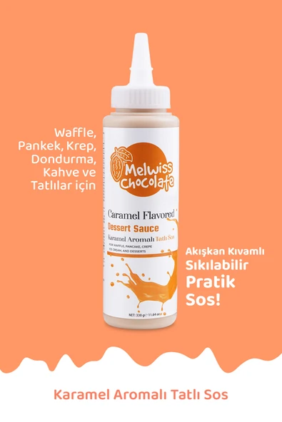 Karamel Aromalı Tatlı Sosu 330 gr - Waffle & Krep & Pankek Sosu ürün görseli 1