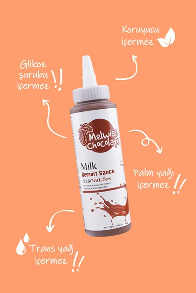 Sütlü Tatlı Sosu 330 gr - Waffle & Krep & Pankek Sosu - Resim 5