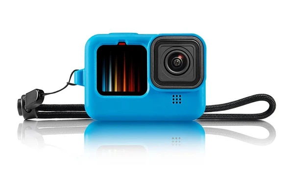 Ayex Hero 9 Silikon Kılıf Mavi – GoPro Hero 9 / 10 / 11 / 12 / 13 ile Uyumlu, Lens Kapaklı ürün görseli 1