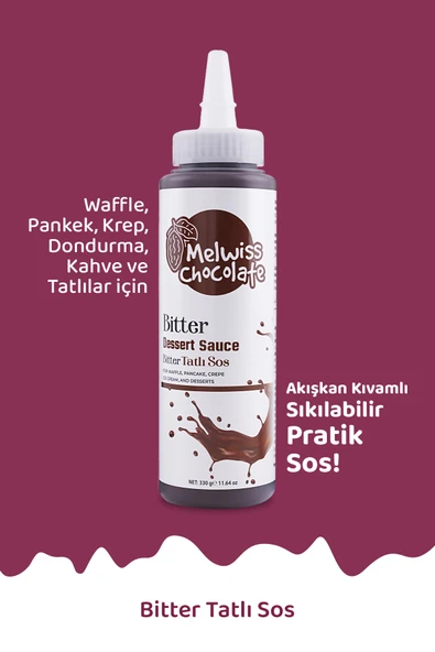 Bitter Tatlı Sosu 330 gr - Waffle & Krep & Pankek Sosu ürün görseli 1