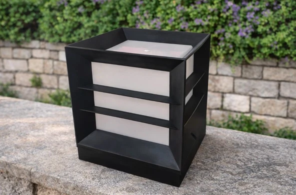 WONDEKS Full Reyon Modern Izgaralı Set Üstü Armatür, Panjurlu Küp Aplik, Bahçe Duvar Apliği ürün görseli 1