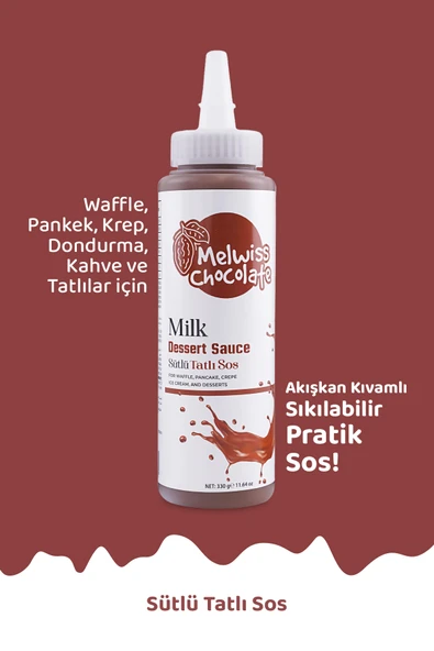 Sütlü Tatlı Sosu 330 gr - Waffle & Krep & Pankek Sosu ürün görseli 1