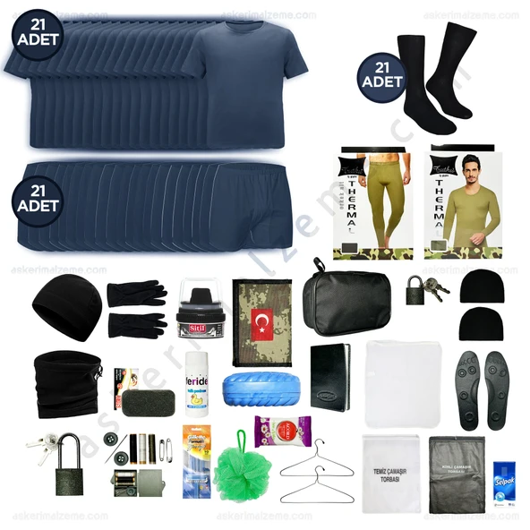 Askerimalzeme.com - 21'li Kışlık EKONOMİK Havacı Bedelli Asker Seti - Asker Kolisi - Askeri Malzeme ürün görseli 1