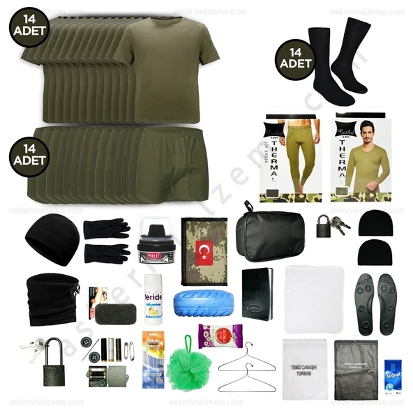 Askerimalzeme.com - 14'lü Kışlık EKONOMİK Jandarma Bedelli Asker Seti - Asker Kolisi - Askeri Malzeme ürün görseli 1
