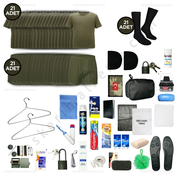 Askerimalzeme.com - 21'li Yazlık TAVSİYE Jandarma Bedelli Asker Seti - Asker Kolisi - Askeri Malzeme ürün görseli 1