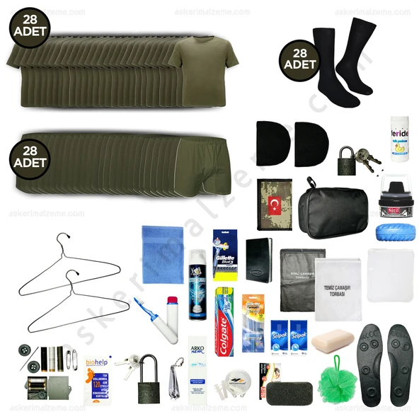 Askerimalzeme.com - 28'li Yazlık TAVSİYE Jandarma Bedelli Asker Seti - Asker Kolisi - Askeri Malzeme ürün görseli 1