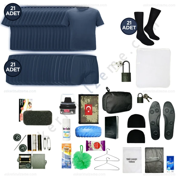 Askerimalzeme.com - 21'li Yazlık EKONOMİK Havacı Bedelli Asker Seti - Asker Kolisi - Askeri Malzeme ürün görseli 1