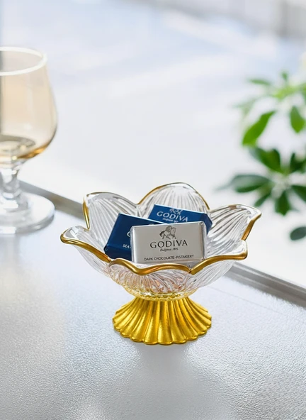 Lotus Çizgi Ayaklı Sunumluk 6 Lı Gold ürün görseli 1