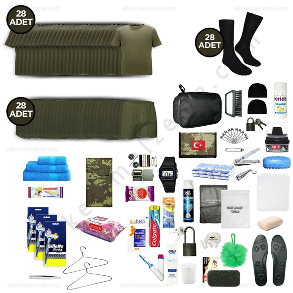 Askerimalzeme.com - 28'li Yazlık HER ŞEY DAHİL Jandarma Bedelli Asker Seti - Asker Kolisi - Askeri Malzeme ürün görseli 1