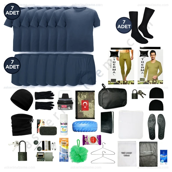 Askerimalzeme.com - 7'li Kışlık EKONOMİK Havacı Bedelli Asker Seti - Asker Kolisi - Askeri Malzeme ürün görseli 1