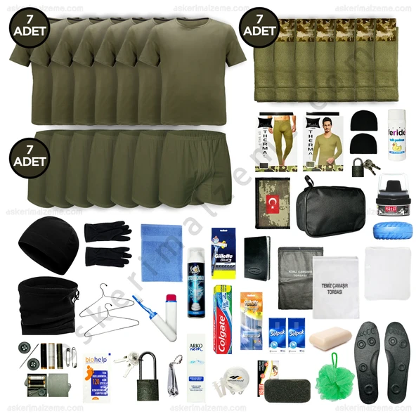 Askerimalzeme.com - 7'li Kışlık TAVSİYE Karacı Bedelli Asker Seti - Asker Kolisi - Askeri Malzeme ürün görseli 1