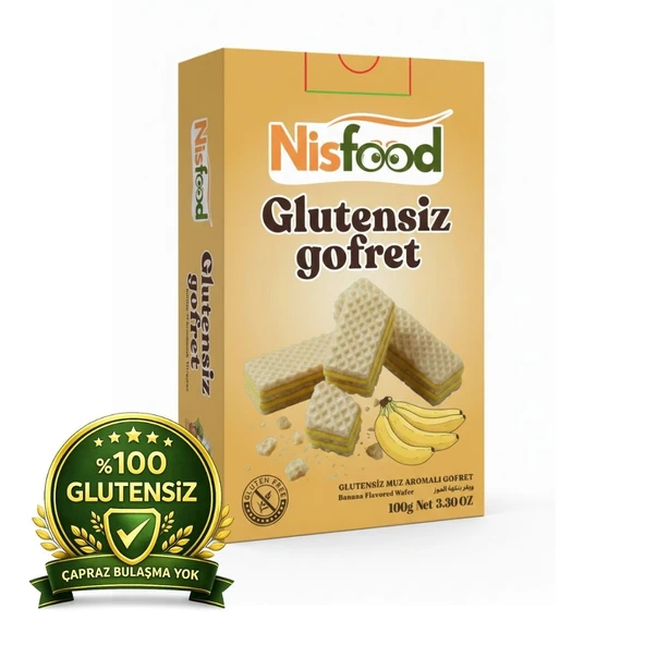 Glutensiz Gofret Muzlu 100 gr NisFood - 3 adet ürün görseli 1