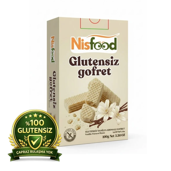 Vanilyalı Glutensiz Gofret 100 gr NisFood - 3 adet ürün görseli 1