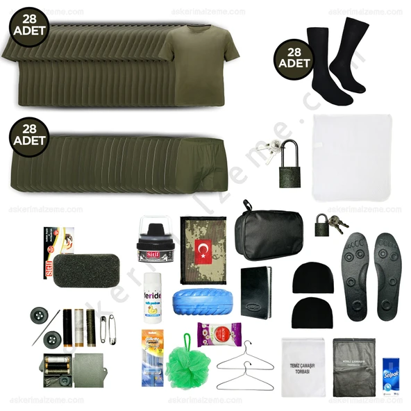 Askerimalzeme.com - 28'li Yazlık EKONOMİK Jandarma Bedelli Asker Seti - Asker Kolisi - Askeri Malzeme ürün görseli 1
